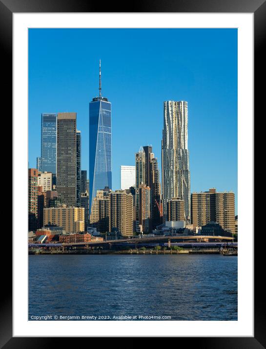 New York Skyline  Framed Mounted Print by Benjamin Brewty