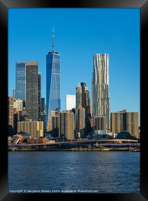 New York Skyline  Framed Print by Benjamin Brewty