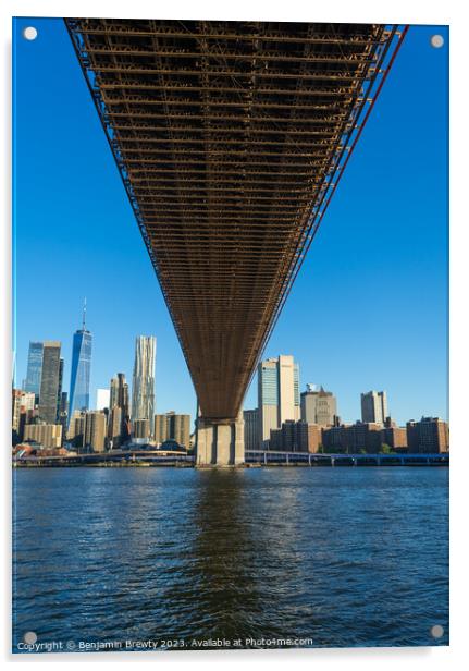 Under Brooklyn Bridge  Acrylic by Benjamin Brewty