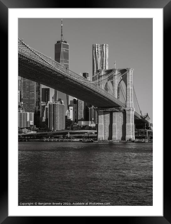 New York View Framed Mounted Print by Benjamin Brewty
