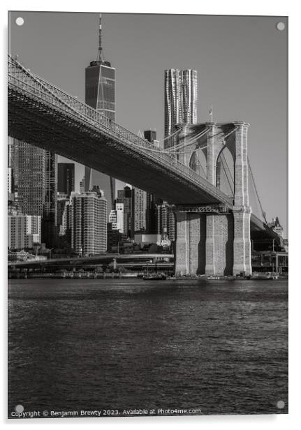 New York View Acrylic by Benjamin Brewty