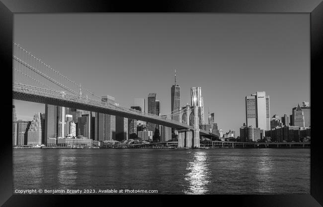 New York Skyline Views Framed Print by Benjamin Brewty