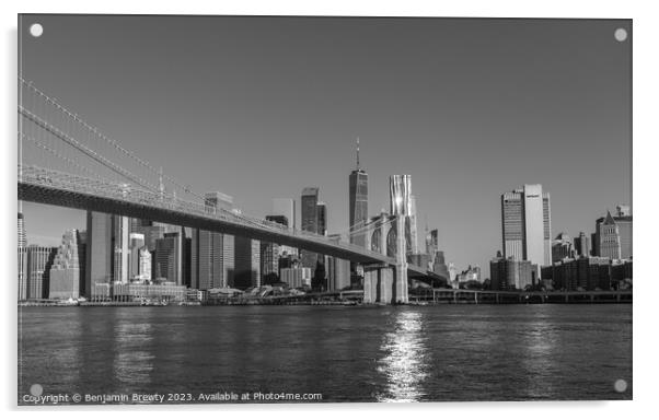 New York Skyline Views Acrylic by Benjamin Brewty
