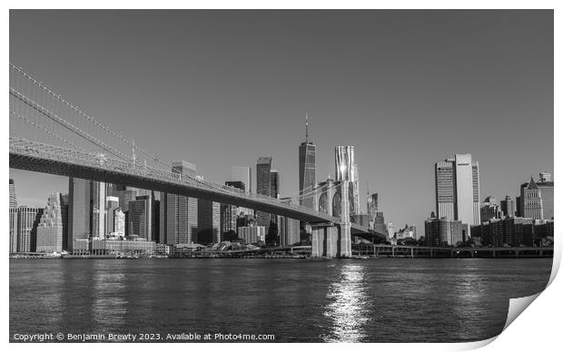 New York Skyline Views Print by Benjamin Brewty