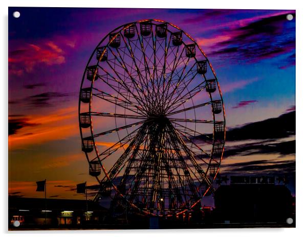 Blackpool at Twilight Acrylic by Glen Allen