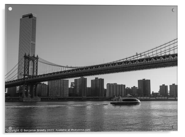 Black & White NYC Skyline  Acrylic by Benjamin Brewty