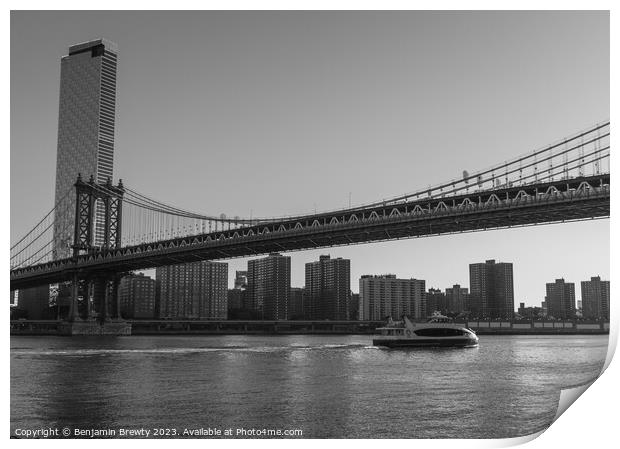 Black & White NYC Skyline  Print by Benjamin Brewty