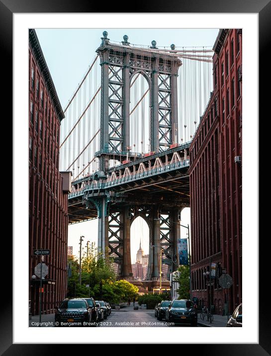 Manhattan Bridge Framed Mounted Print by Benjamin Brewty