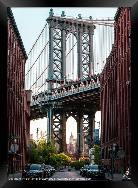 Manhattan Bridge Framed Print by Benjamin Brewty
