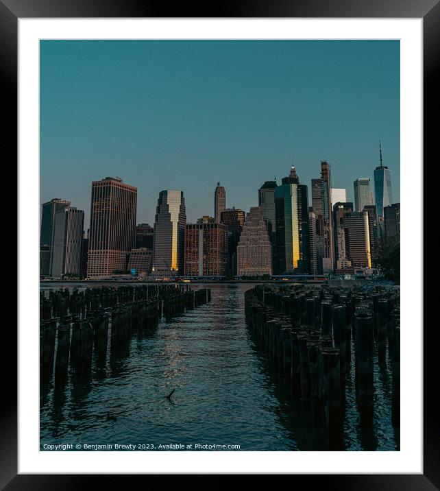 NYC Skyline  Framed Mounted Print by Benjamin Brewty