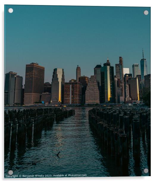 NYC Skyline  Acrylic by Benjamin Brewty