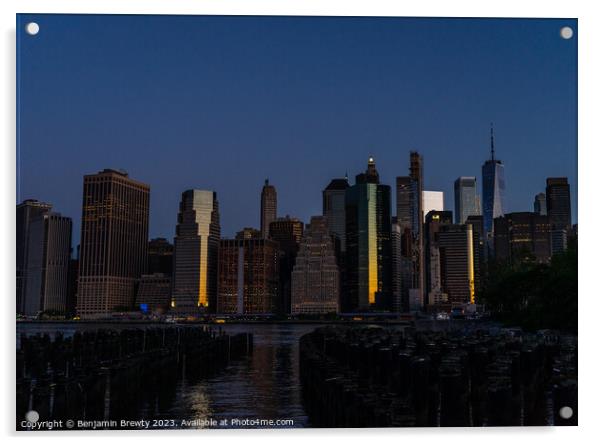 New York Sunrise  Acrylic by Benjamin Brewty