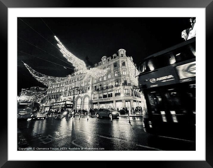 Christmas in London Framed Mounted Print by Clemence Toujas