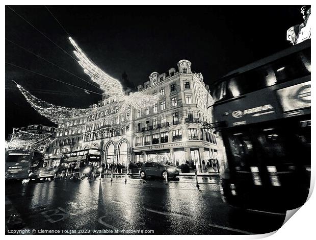Christmas in London Print by Clemence Toujas