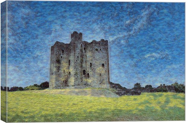 Digital painting of ancient mediaeval castle in Ir Canvas Print by Thomas Baker