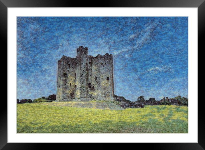 Digital painting of ancient mediaeval castle in Ir Framed Mounted Print by Thomas Baker