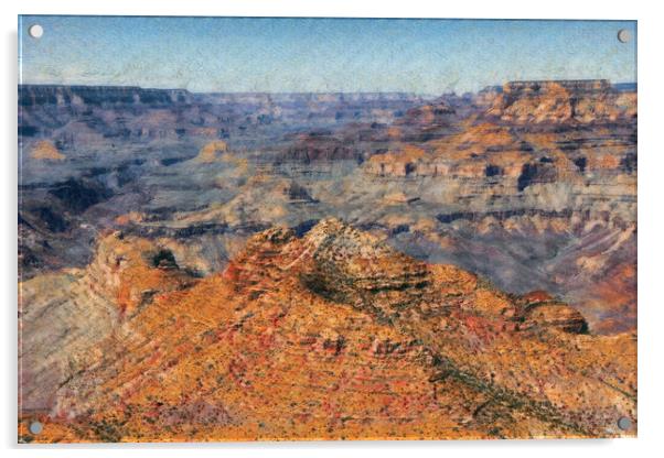 Digital painting of a scenic Grand Canyon during late summer sea Acrylic by Thomas Baker