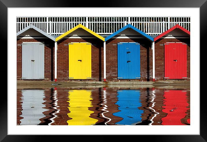 Swanage beach huts Framed Mounted Print by Tony Bates