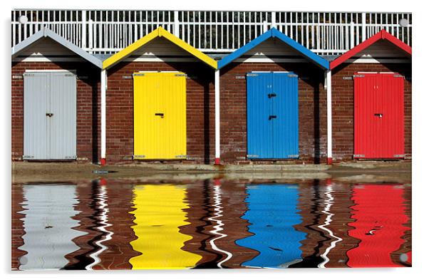 Swanage beach huts Acrylic by Tony Bates