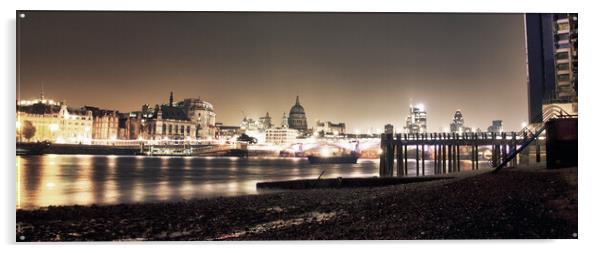 London Skyline - Cityscape - Southbank and St Paul Acrylic by Henry Clayton