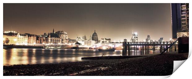 London Skyline - Cityscape - Southbank and St Paul Print by Henry Clayton