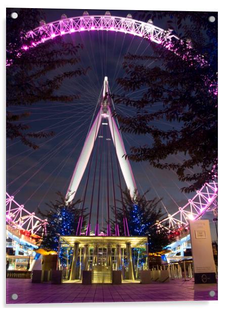 London Eye at Night - Cityscapes Photography Acrylic by Henry Clayton