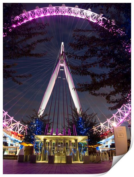 London Eye at Night - Cityscapes Photography Print by Henry Clayton