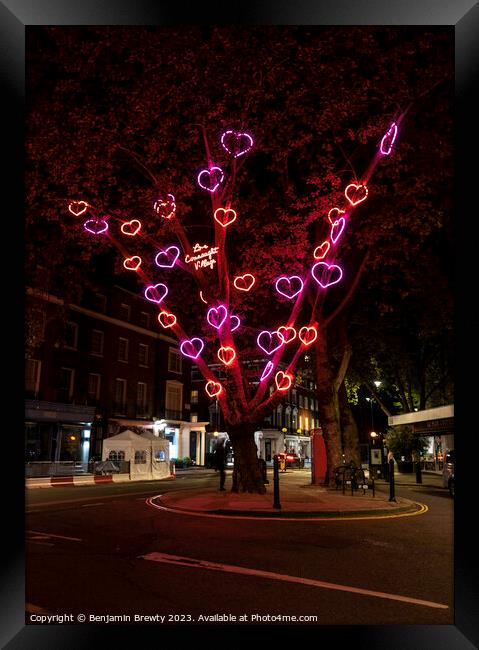 Neon Hearts  Framed Print by Benjamin Brewty