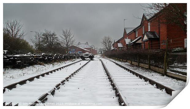 Snow down the Tracks Print by GJS Photography Artist