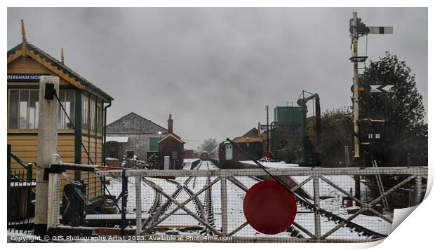 Dereham Station Track Gets Snow Print by GJS Photography Artist