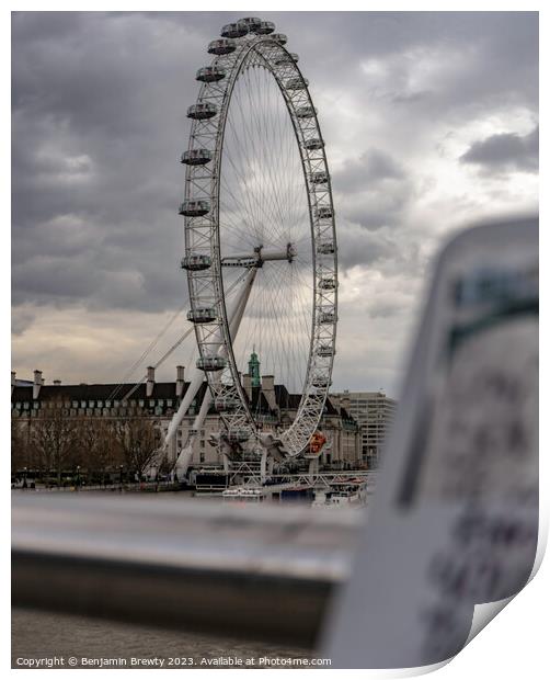 London Eye  Print by Benjamin Brewty