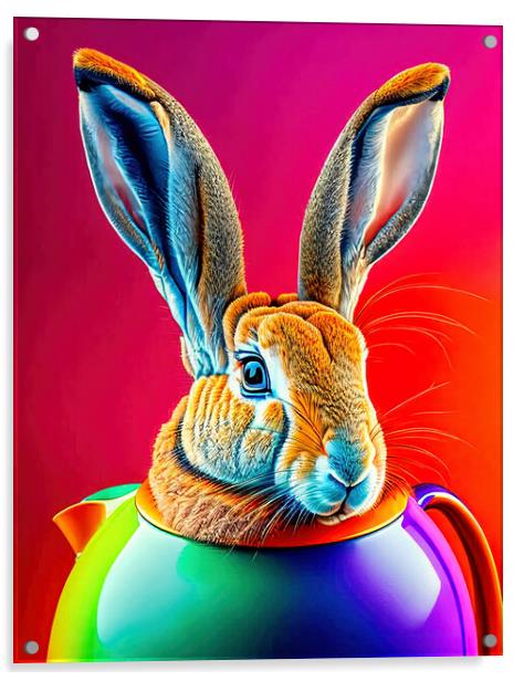 The Humble Hare's Fate Acrylic by Roger Mechan