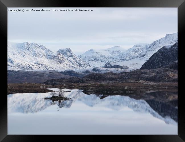 Loch Tollie in winter Framed Print by Jennifer Henderson