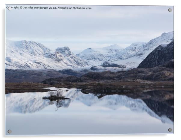 Loch Tollie in winter Acrylic by Jennifer Henderson