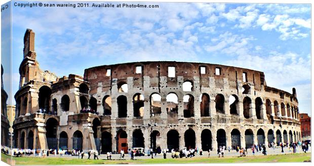 The colosseum painted Canvas Print by Sean Wareing