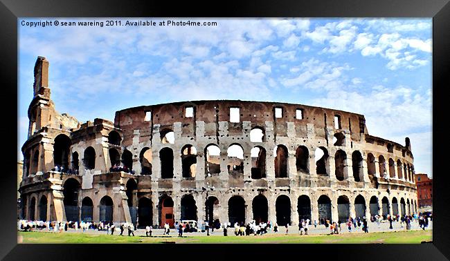 The colosseum painted Framed Print by Sean Wareing