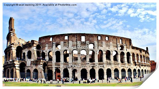 The colosseum painted Print by Sean Wareing