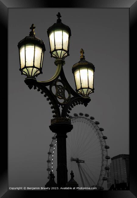 London Street Lamps  Framed Print by Benjamin Brewty