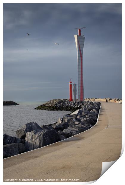 Radar Tower, Ostend Habour, Belgium Print by Imladris 