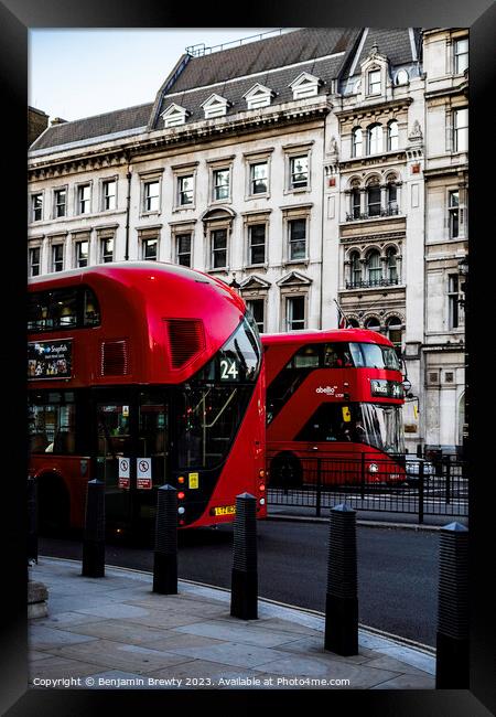 London Buses  Framed Print by Benjamin Brewty