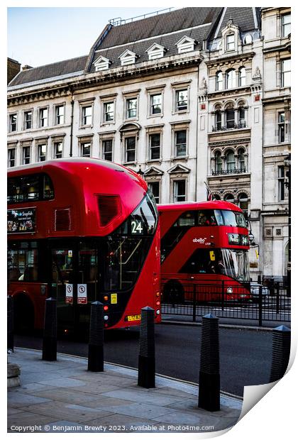 London Buses  Print by Benjamin Brewty
