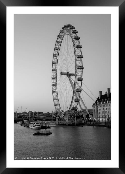 London Eye Framed Mounted Print by Benjamin Brewty