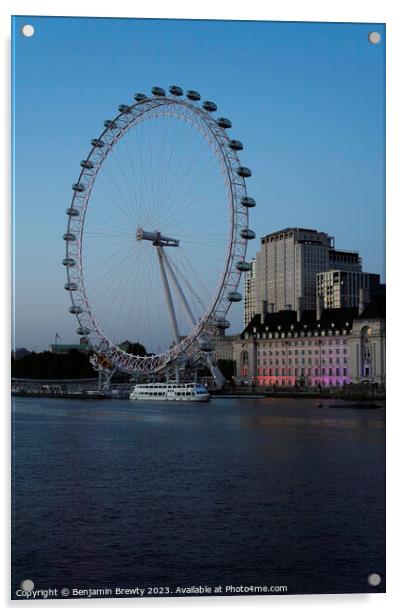 The London Eye  Acrylic by Benjamin Brewty