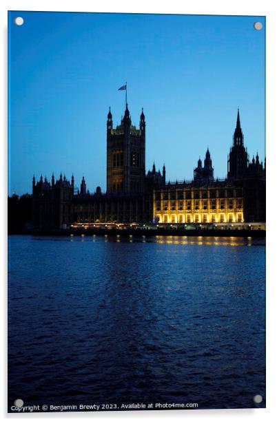 Parliament  Acrylic by Benjamin Brewty