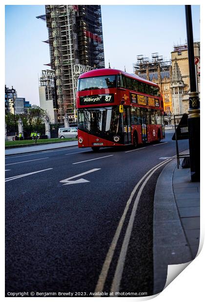 London Bus  Print by Benjamin Brewty