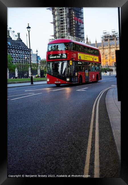London Bus  Framed Print by Benjamin Brewty