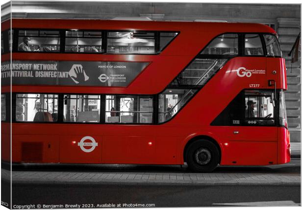 London Bus  Canvas Print by Benjamin Brewty