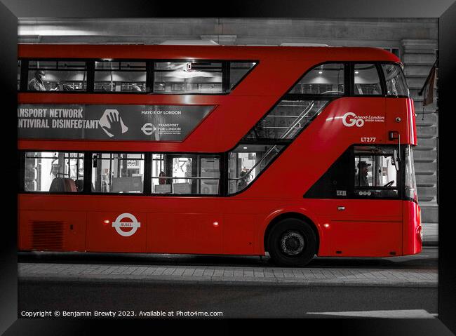 London Bus  Framed Print by Benjamin Brewty
