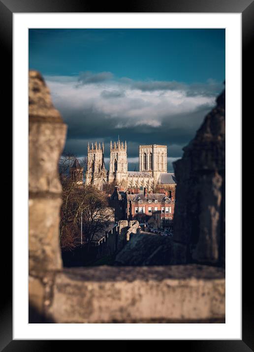 York Minster from the Bar Walls Framed Mounted Print by Alan Wise
