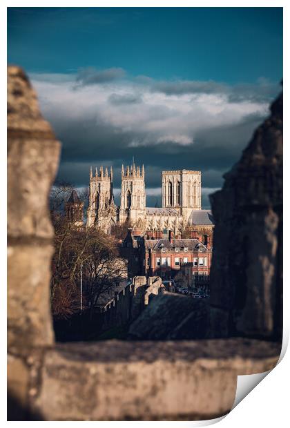 York Minster from the Bar Walls Print by Alan Wise